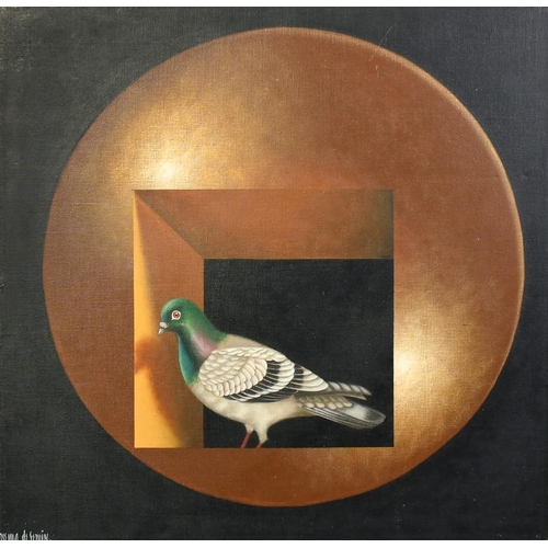 1356 - Jose Maria de Servin (1917-1983) Mexico, a pair of scenes of pigeons perched in surreal settings, oi... 