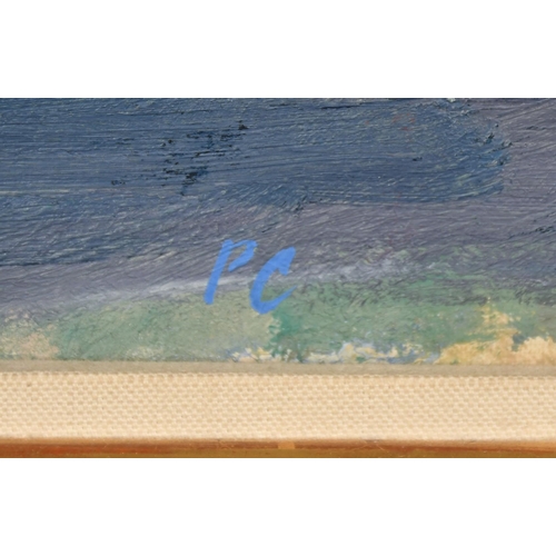 1358 - Peter Coker (1926-2004), 'Landscape Le Muy', oil on canvas, signed with initials, signed verso and d... 