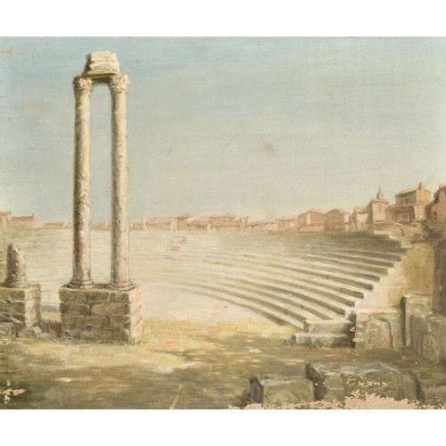 1367 - Margot Russell, 20th Century, 'Arles', the classical amphitheatre, oil on canvas, inscribed verso, 2... 