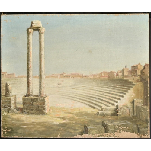 1367 - Margot Russell, 20th Century, 'Arles', the classical amphitheatre, oil on canvas, inscribed verso, 2... 