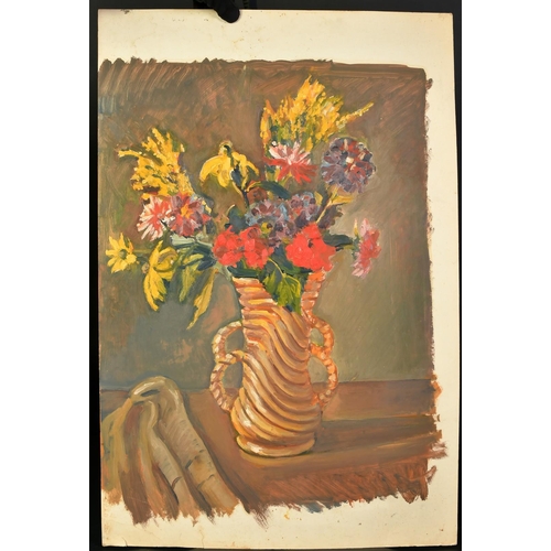 1379 - Attributed to Montague Leder (1897-1976), a group of four still life studies, three on canvas, one o... 