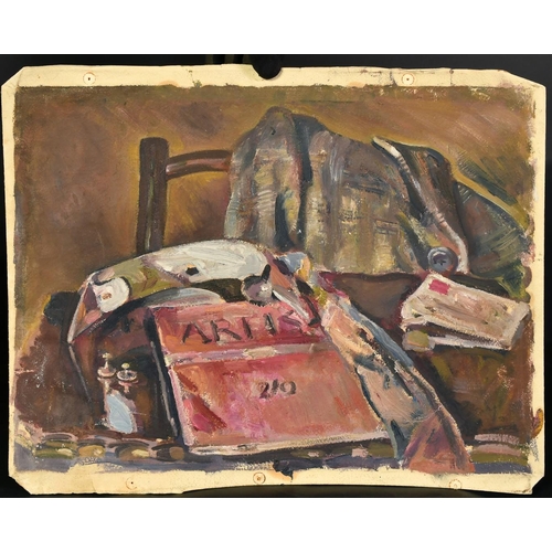 1381 - Attributed to Montague Leder (1897-1976), a group of four still life studies, oil on canvas, each ar... 