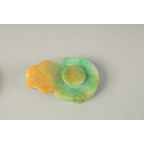 108 - TWO FINE CHINESE CARVED JADE INTERLOCKING BELT HOOK PIECES, each piece 6cm wide, (2).