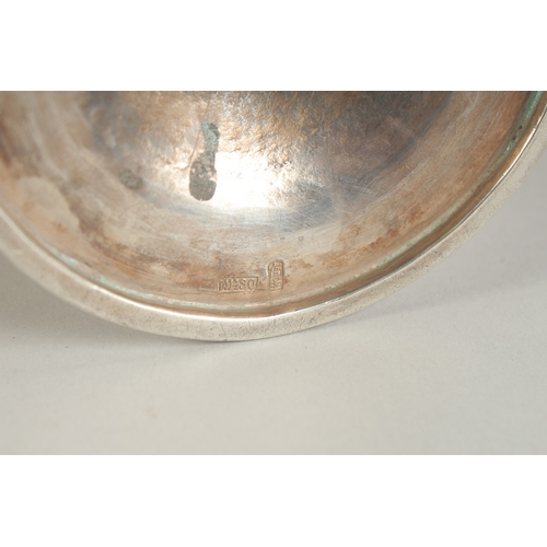 109 - A CHINESE SILVER FOOTED GOBLET CUP WITH EMBOSSED DRAGON, hallmark to base, inscribed to the foot, 23... 