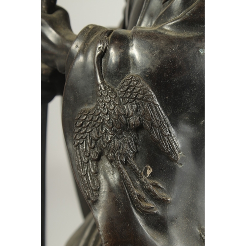 92 - A LARGE 19TH CENTURY CHINESE BRONZE FIGURE OF LI TIEGUAI, elevated upon a large rock-formed bronze b... 