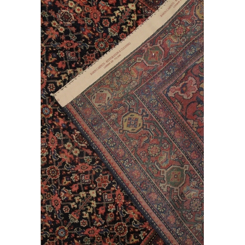 1004 - A GOOD PERSIAN PART SILK RUG blue and red ground with stylised floral design. 6ft 11ins x 4ft 4ins.... 