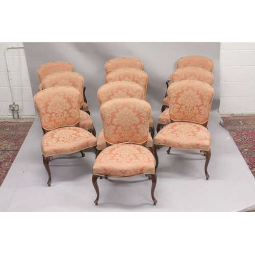 1009 - A SUPERB SET OF TEN 19TH CENTURY HEPPLEWHITE DINING CHAIRS, two with arms, with padded seats and bac... 