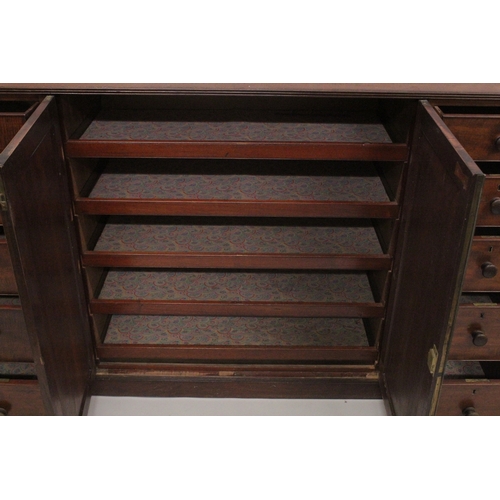 1010 - A GOOD LARGE GILLOW MODEL MAHOGANY CHEST AND CLOTHES PRESS with plain top, double panel doors to the... 