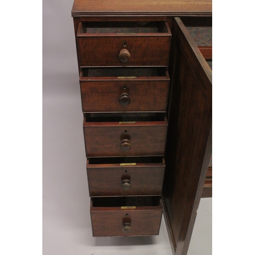 1010 - A GOOD LARGE GILLOW MODEL MAHOGANY CHEST AND CLOTHES PRESS with plain top, double panel doors to the... 