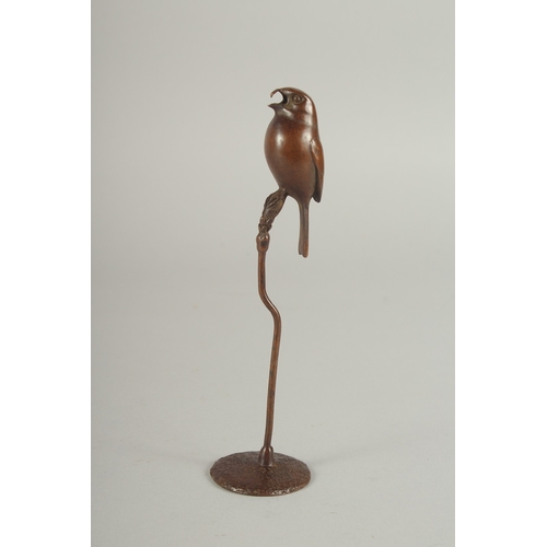 1171 - A BRONZE BIRD in a tree.  6.5ins high.