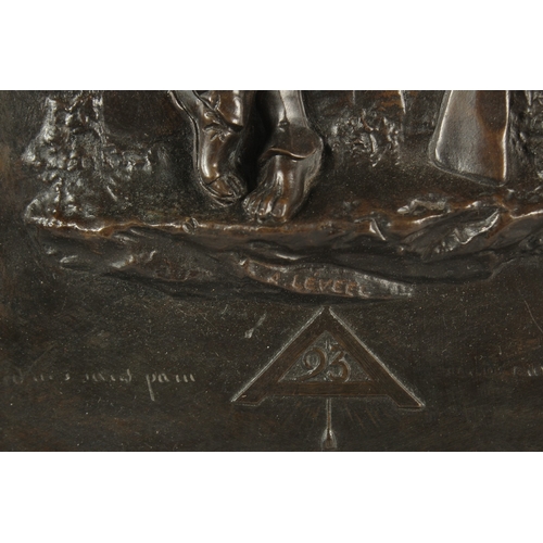 1249 - ARMAND LE VEEL (1821 - 1905). A GOOD BRONZE PLAQUE, FRENCH NAPOLEONIC INFANTRY , 93rd Regiment Corps... 