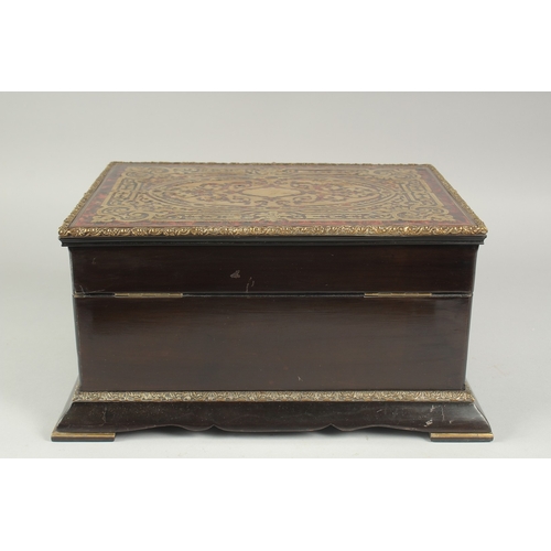 1293 - A VERY GOOD BOULLE FITTED WRITING BOX with sliding drawer and fitted interior. Taulin Falot, 131 Pal... 