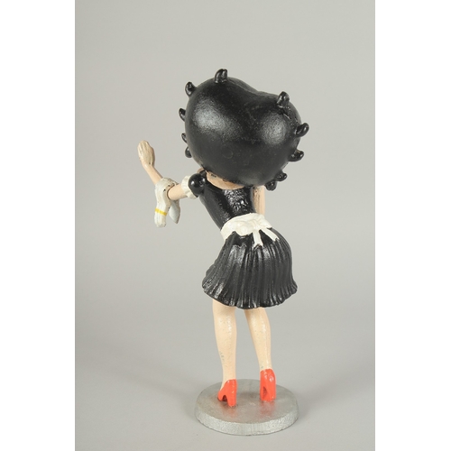 1311 - A PAINTED CAST IRON FIGURE OF BETTY BOOP. 12ins high.