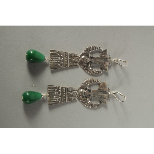 1588 - A PAIR OF DECO STYLE SILVER EARRINGS