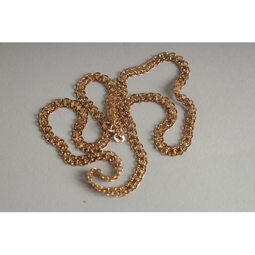 1597 - A 9CT GOLD CHAIN. 18ins long, 10gms.