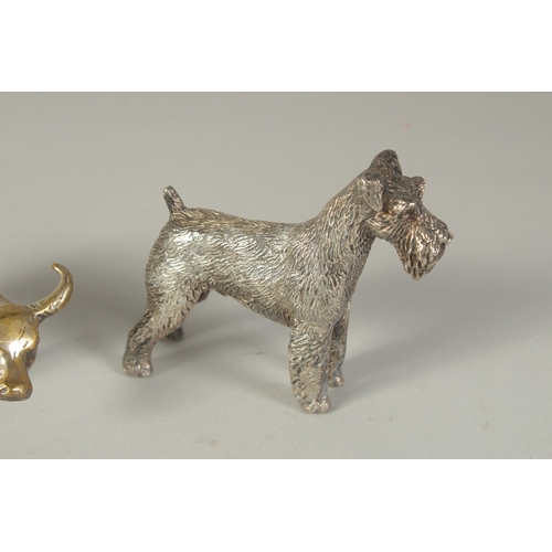 1684 - A CAST DOG, A BOWL AND A COW. (3).