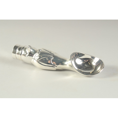 1695 - A SILVER PLATED ICE CREAM SCOOP modelled as a penguin 7ins long.