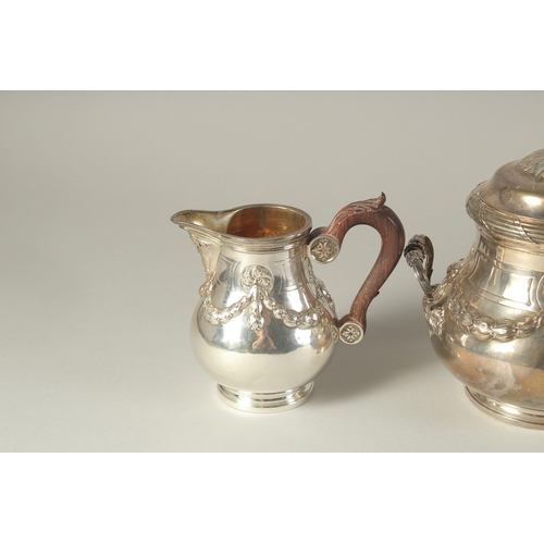 1707 - A GOOD FRENCH SILVER SIX PIECE TEA AND COFFEE SET, stamped BOINTABURET A PARIS. Comprising: coffee p... 