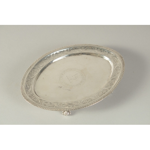 1753 - A GEORGE III OVAL TEA POT STAND Provincial maker.