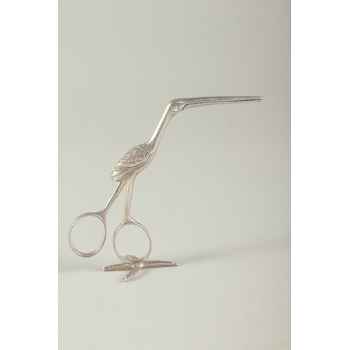 1757 - AN UNUSUAL PAIR OF GEORGE III STORK TWEEZERS OR SCISSORS. London 1790