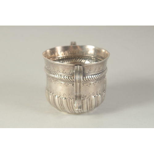 1758 - A GEORGE 1ST SILVER TWO HANDLED CIRCULAR PORRINGER. 3ins diameter, 2.5ins high. London 1718.  Maker:... 