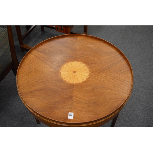 221 - A good inlaid mahogany circular occasional table.