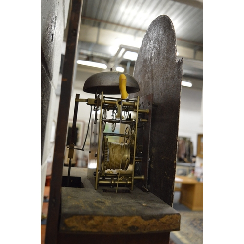 249 - A good 19th century mahogany longcase clock, the painted arched dial signed B Joseph, Swansea.