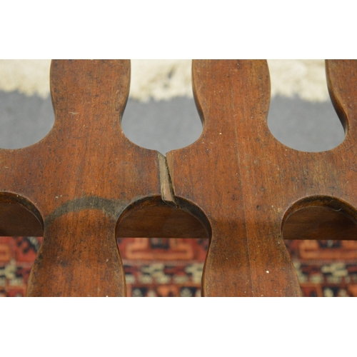 274 - A Victorian mahogany hunting boot and whip rack.