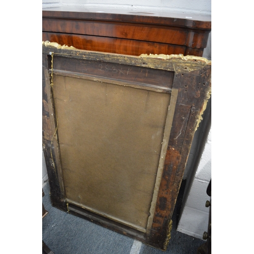 295 - A decorative large gilt framed rectangular wall mirror.