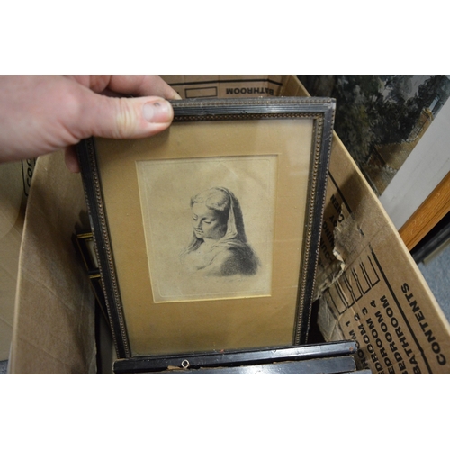 331 - A quantity of paintings, prints, engravings etc.