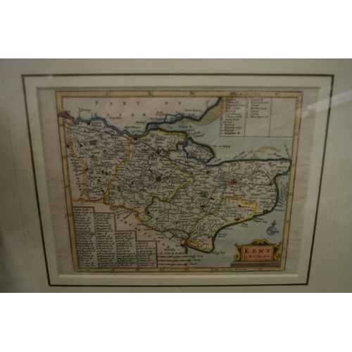 335 - Seven various maps, mostly framed.