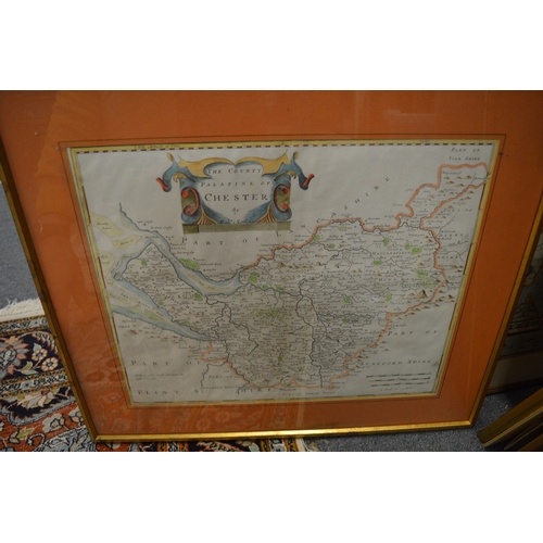 335 - Seven various maps, mostly framed.