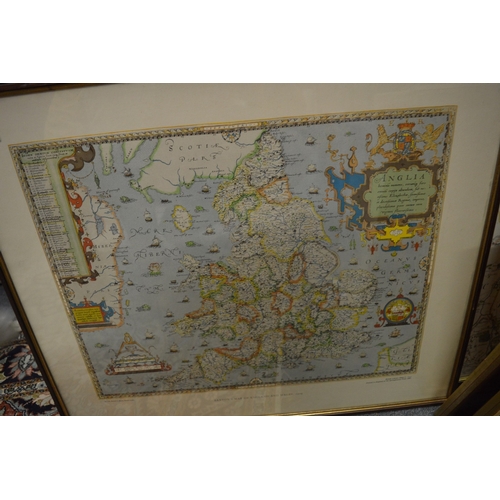 335 - Seven various maps, mostly framed.