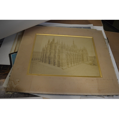 398 - A group of unframed prints and engravings etc.