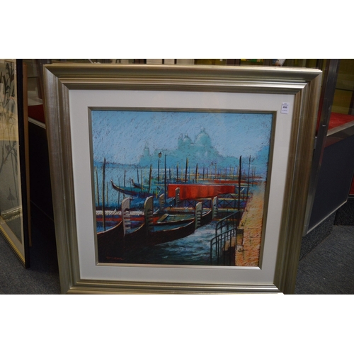 400 - Tony Rome, Venice, depicting gondola's, pastel, signed.