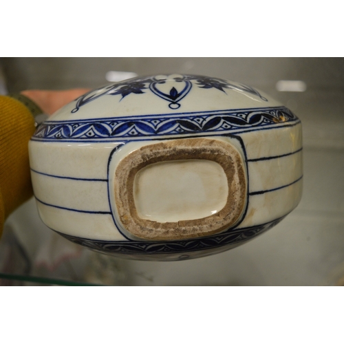 496 - A Chinese blue and white moon flask.