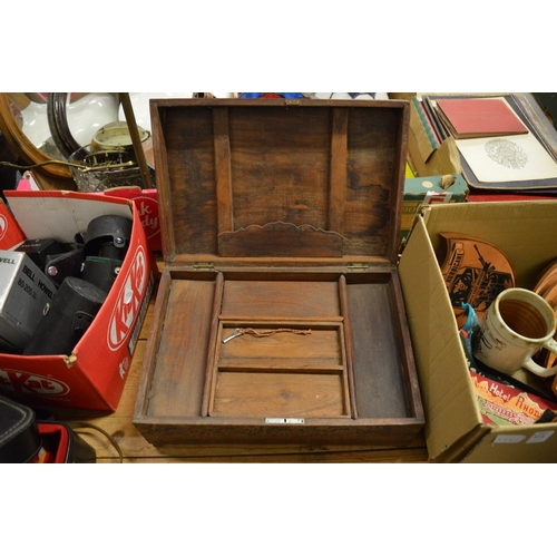 513 - An Indian carved wood box.