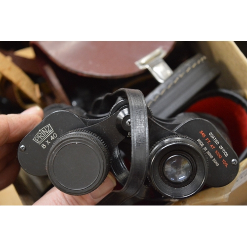 534 - A pair of Carl Zeiss binoculars with leather case and other binoculars etc.