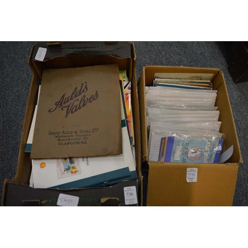 736 - A quantity of postcards and other ephemera.