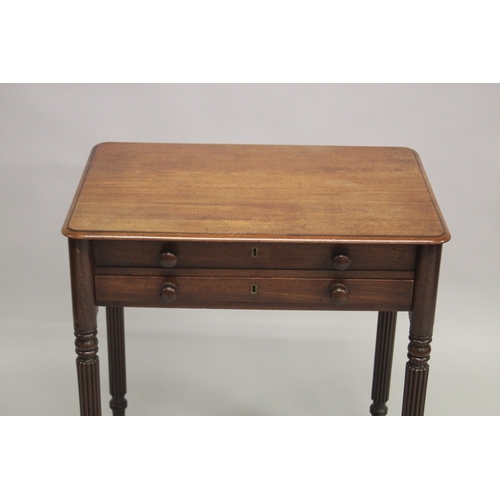 1002 - A GOOD GILLOW MODEL WRITING TABLE with plain rising top opening to reveal a leather writing surface ... 