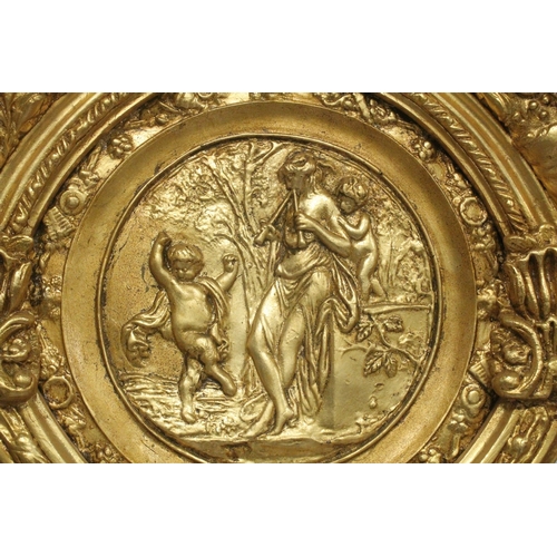 1012 - A VERY GOOD LOUIS XVITH DESIGN GILTWOOD MIRROR with cupids, scrolls etc. 7ft high x 2ft 6ins wide.... 