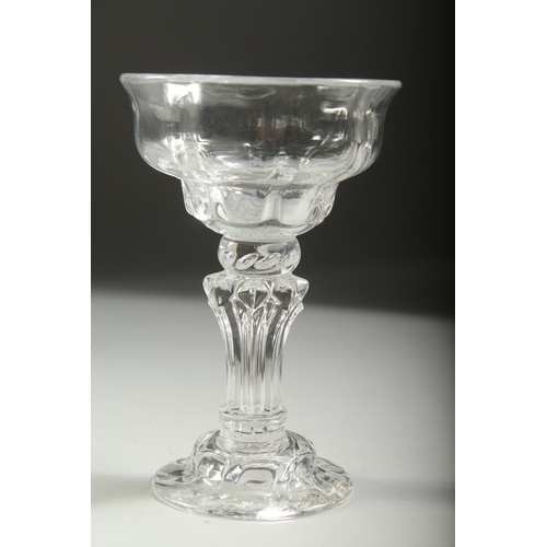 1047 - A HEAVY GEORGIAN GLASS with knop stem. 5.75ins high.