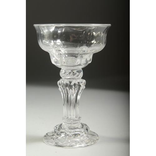 1047 - A HEAVY GEORGIAN GLASS with knop stem. 5.75ins high.