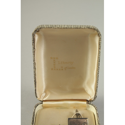 1647 - A PAIR OF LIBERTY SILVER CUFFLINKS, cased.