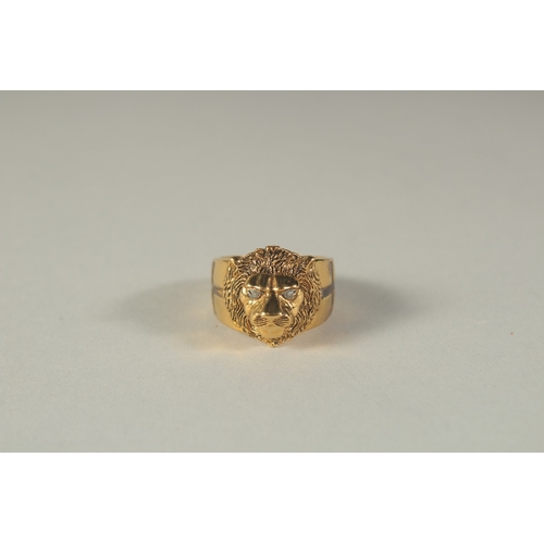 1648 - A PRIDE OF ENGLAND LION'S HEAD MEN'S RING, boxed.