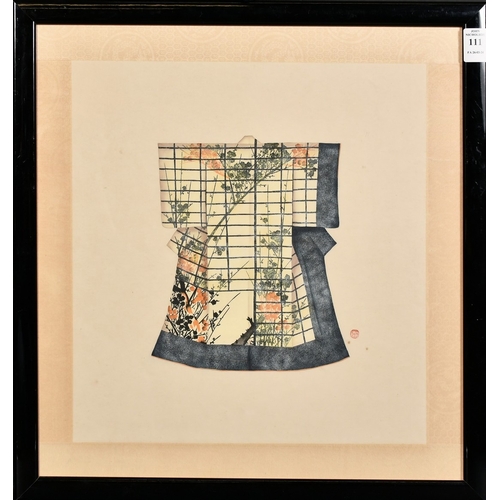 111 - Early to Mid-20th Century Chinese School, a fine study of a design for a court robe, watercolour and... 