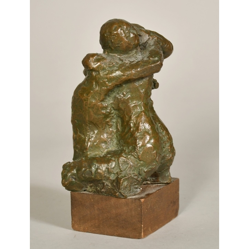 124 - Alan Thornhill (1921-2020), 'The Embrace', bronze, 1 of 6, signed, on a wooden plinth, 6.75