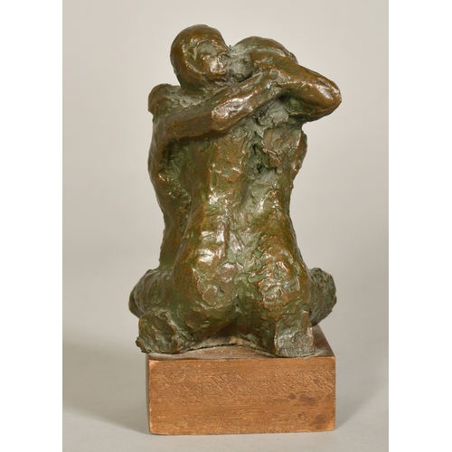 124 - Alan Thornhill (1921-2020), 'The Embrace', bronze, 1 of 6, signed, on a wooden plinth, 6.75