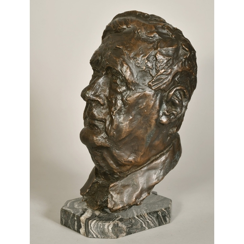 125 - Samuel Tonkiss (1909-1992), a bronze bust of Laurence Stephen Lowry, signed and numbered 5/6, with f... 