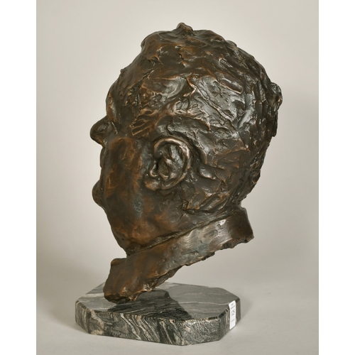 125 - Samuel Tonkiss (1909-1992), a bronze bust of Laurence Stephen Lowry, signed and numbered 5/6, with f... 